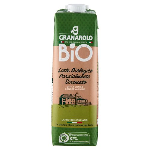 Granarolo Bio Latte Biologico Parzialmente Scremato UHT a Lunga Conservazione 1 L