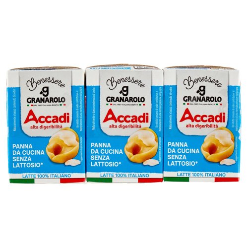 Accadì Benessere Panna da Cucina Senza Lattosio* 3 x 100 ml