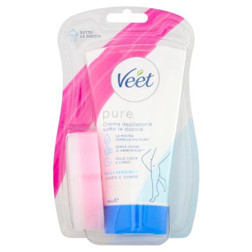 Veet Silk & Fresh Technology Crema Depilatoria Sotto la Doccia per Pelli Sensibili - 150 ml