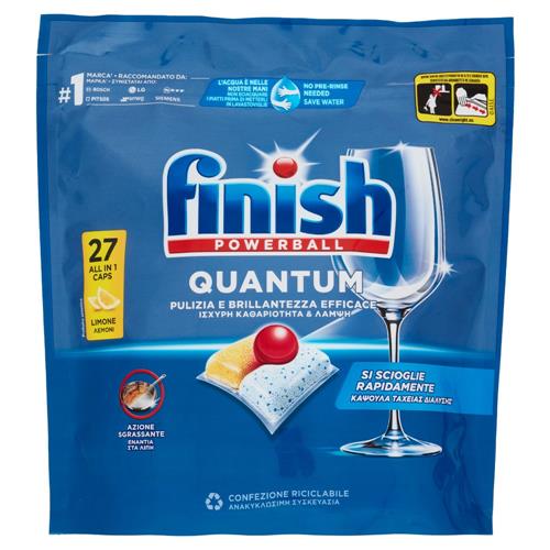 Finish Quantum Limone pastiglie lavastoviglie 27 lavaggi 280,8 g