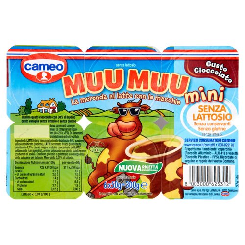 cameo Muu Muu mini Gusto Cioccolato Senza Lattosio 6 x 50 g