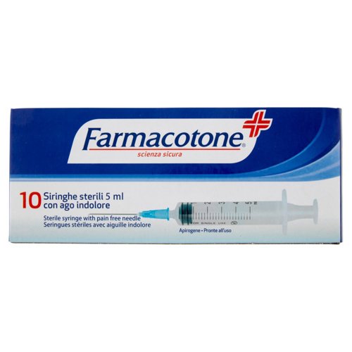 Farmacotone Siringhe sterili 5 ml con ago indolore 10 pz