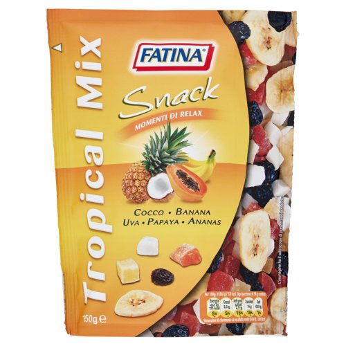 Fatina Snack Tropical Mix Cocco - Banana - Uva - Papaya - Ananas 150 g