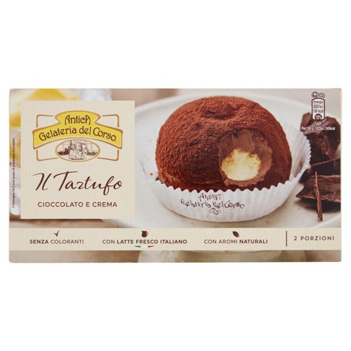 ANTICA GELATERIA DEL CORSO Tartufo gelato Cioccolato e Crema 2 tartufi