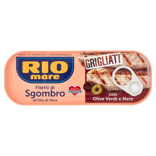 Rio mare Filetti di Sgombro all'Olio di Oliva con Olive Verdi e Nere Grigliati* 120 g