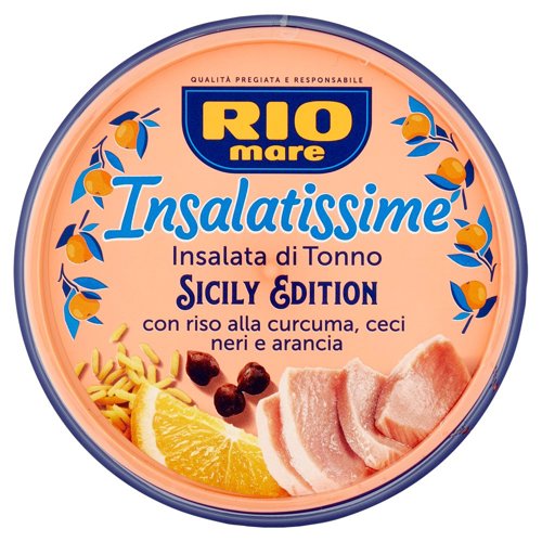 Rio mare Insalatissima Insalata di Tonno con riso alla curcuma, ceci neri e arancia 220 g