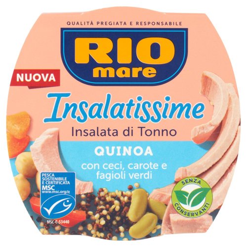 Rio mare Insalatissime Insalata di Tonno Quinoa con ceci, carote e fagioli verdi 160 g