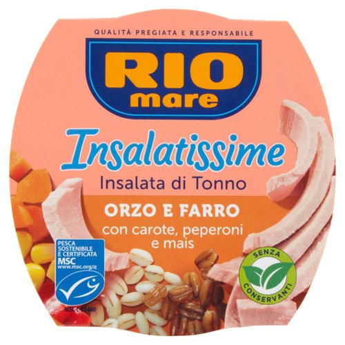 Rio mare Insalatissime Insalata di Tonno Orzo e Farro con carote, peperoni e mais 160 g