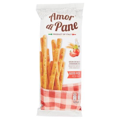 Amor di Pane Grissini con Solo Olio Extravergine d'Oliva Gusto Pizza 125 g