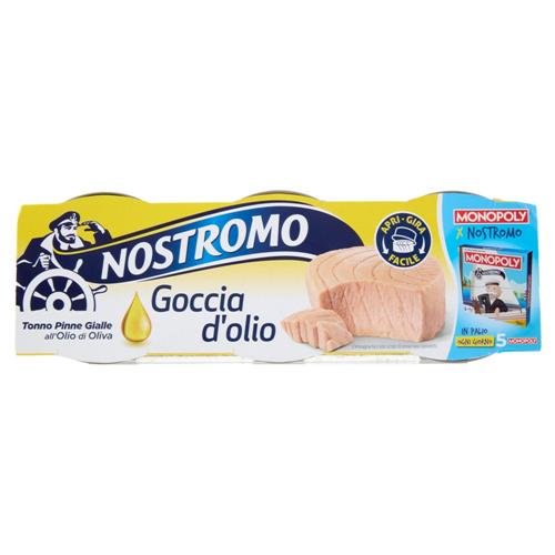 Nostromo Goccia d'olio Tonno Pinne Gialle all'olio di Oliva 3 x 65 g