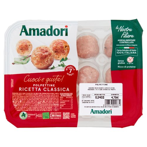 Amadori Polpettine Ricetta Classica 0,240 kg