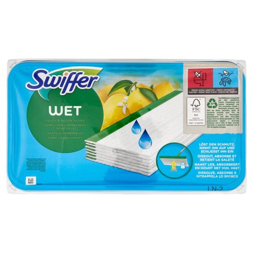 Swiffer Wet Panni Umidi Lavapavimenti Freschezza gli agrumi - Ricarica 20 Salviette