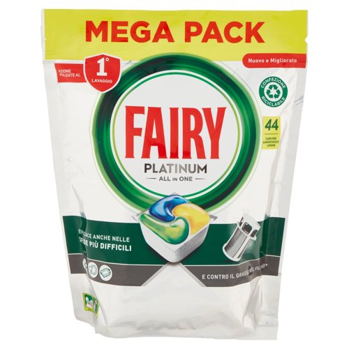 Fairy Pastiglie Lavastoviglie Platinum, Detersivo Piatti Limone, 44 Capsule 656 g