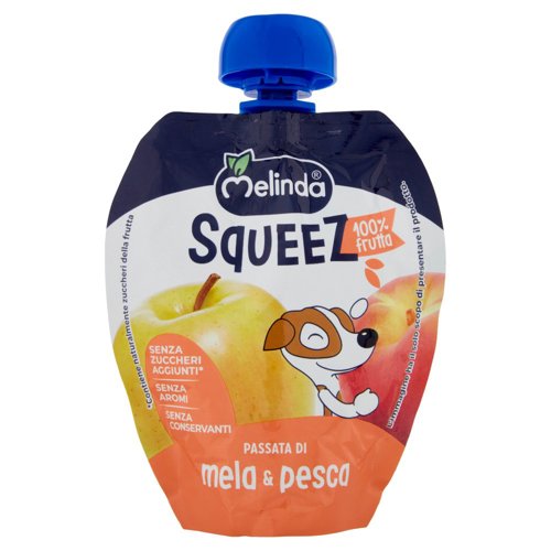 Melinda Squeez 100% frutta Passata di mela & pesca 90 g