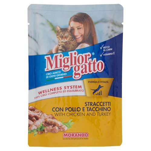 Migliorgatto Straccetti con Pollo e Tacchino 100 g