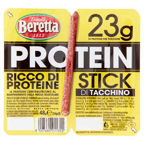 Fratelli Beretta Protein 23g Stick di Tacchino 2 x 24 g