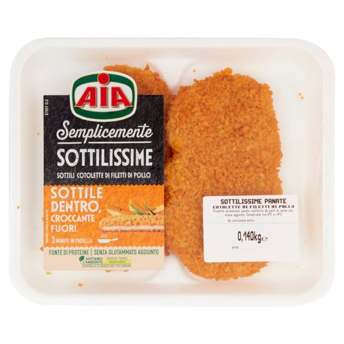 Aia Semplicemente Sottilissime Sottili Cotolette di Filetti di Pollo 0,140 kg