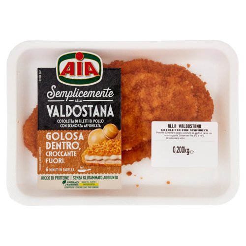 Aia Semplicemente alla Valdostana Cotoletta di Filetti di Pollo con Scamorza Affumicata 0,200 kg