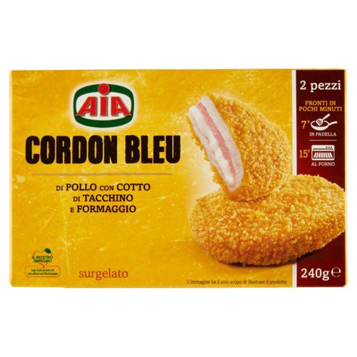 Aia Cordon Bleu di Pollo con Cotto di Tacchino e Formaggio surgelato 240 g