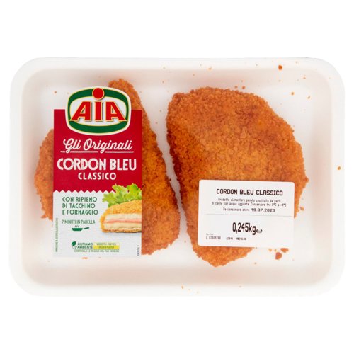 Aia Gli Originali Cordon Bleu Classico con Ripieno di Tacchino e Formaggio 0,245 kg