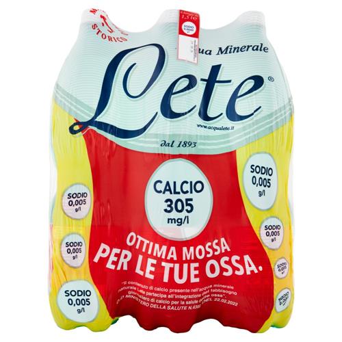 Lete Acqua Minerale Effervescente Naturale 6 x 1,5 l