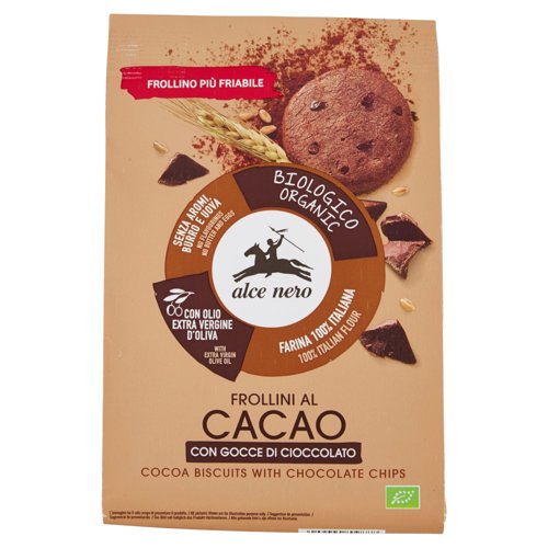 alce nero Frollini al Cacao con Gocce di Cioccolato 300 g