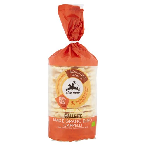 alce nero Gallette Mais e Grano Duro Cappelli 100 g