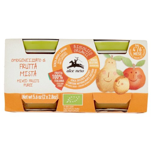 alce nero Omogeneizzato di Frutta Mista 2 x 80 g