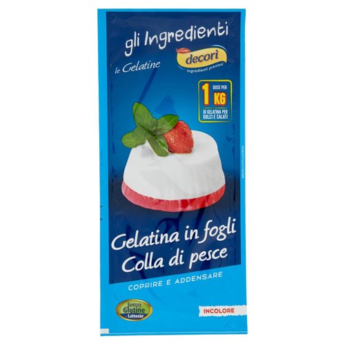 decorì gli Ingredienti le Gelatine Gelatina in fogli Colla di pesce 5 x 4 g