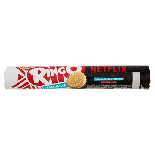 Ringo Vaniglia Biscotti Farciti con Crema Vaniglia Snack Merenda Tubo, 165g Limited edition Netflix