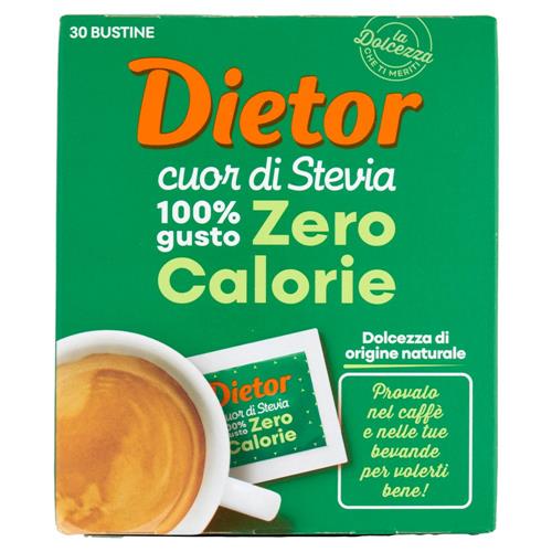 Dietor cuor di Stevia Zero Calorie Bustine 30 x 1 g