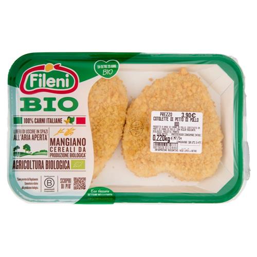 Fileni Bio Cotolette di Petto di Pollo Bio 0,220 kg