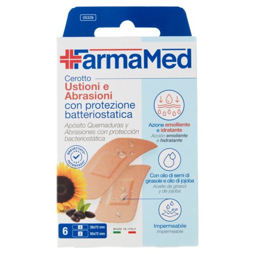 FarmaMed Cerotto Ustioni e Abrasioni con protezione batteriostatica 6 pz