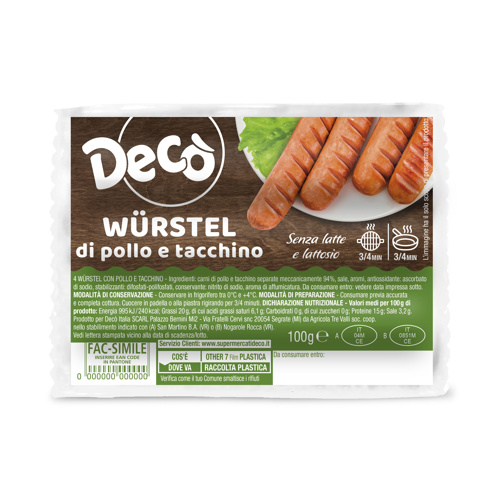 wurstel pollo e tacchino 100g