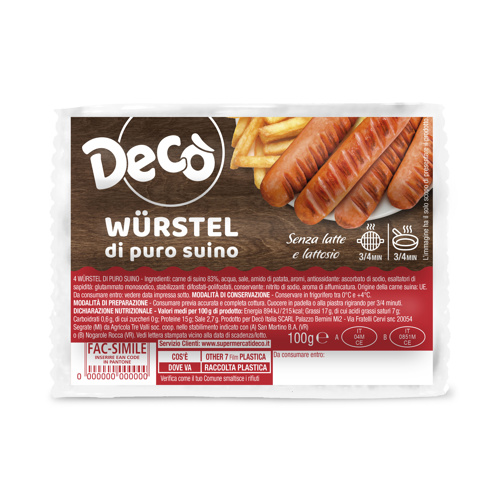 wurstel Decò puro suino 100g