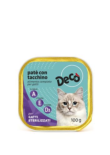 Decò patè con tacchino per gatti sterilizzati