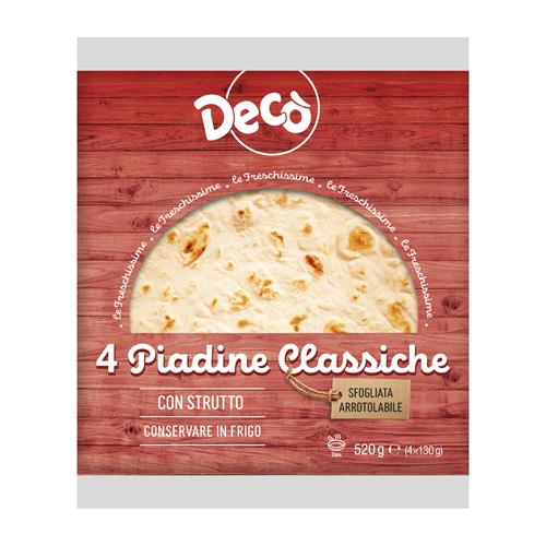 Decò piadina sfogliata da frigo x4 520gr Le Freschissime - Decò