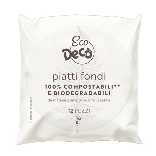 Decò piatti fondi compostabili e biodegradabili