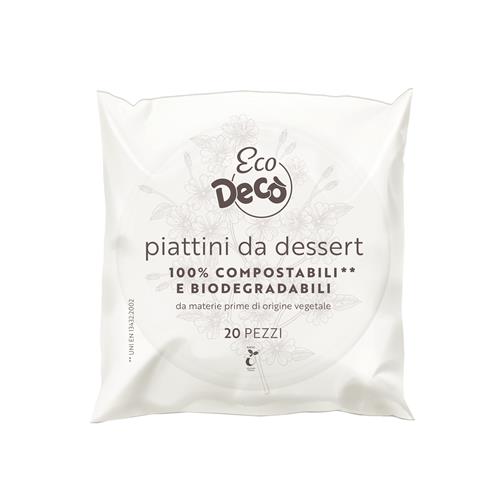 Decò piattini dessert compostabili e biodegradabili