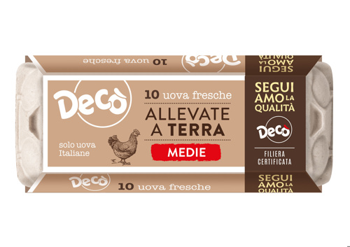 10 uova fresche medie da allevamento a terra Categoria A Decò