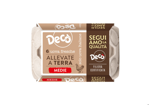 6 uova fresche medie da allevamento a terra Categoria A Decò