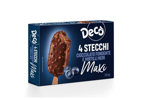 DECO' STECCHI CIOCCOLATO FONDENTE CON MIRTILLI 4 pz 264g