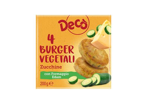 DECO' - 4 BURGER VEGETALI CON ZUCCHINE E FORMAGGIO EDAM