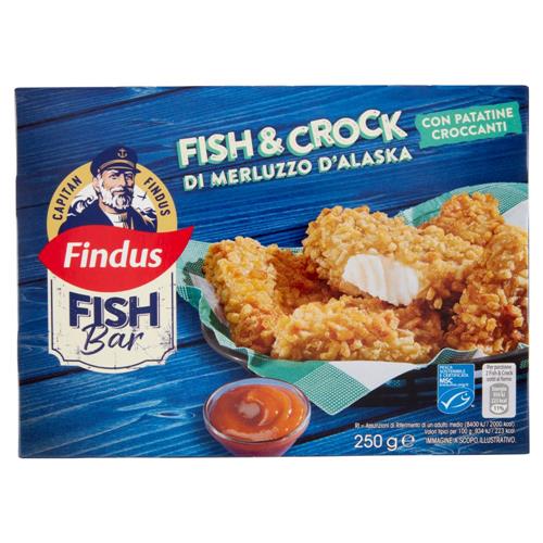 Capitan Findus Fish Bar Fish & Crock Merluzzo D'Alaska con Patatine Croccanti 250 g