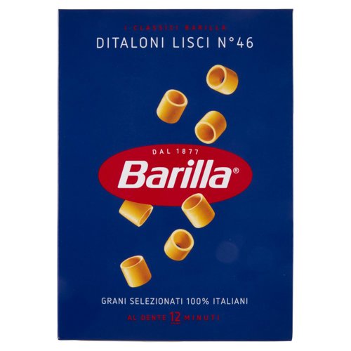 Barilla Pasta Ditaloni Lisci n.46 100% Grano Italiano 500 g