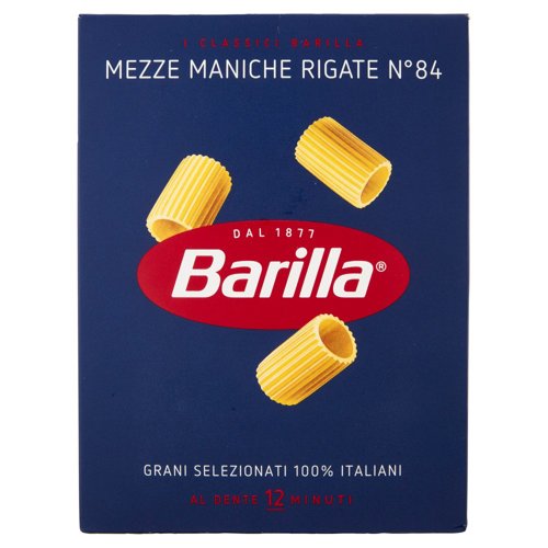 Barilla Pasta Mezze Maniche Rigate n.84 100% Grano Italiano 500g