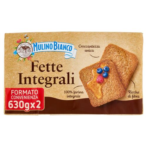 Mulino Bianco Fette Biscottate Integrali Ricche di Fibre 2 pacchi 630g