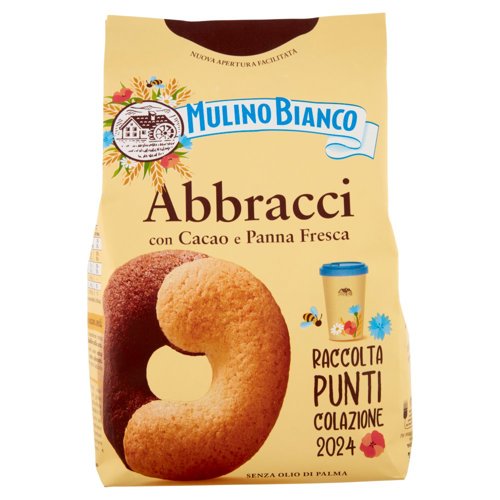 Mulino Bianco Abbracci Biscotti con Cacao e Panna Fresca 350g