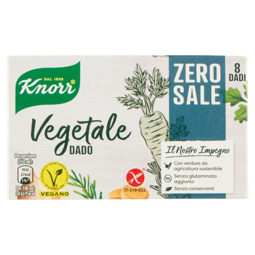 Knorr Zero Sale Dado Vegetale 8 Dadi 72 g