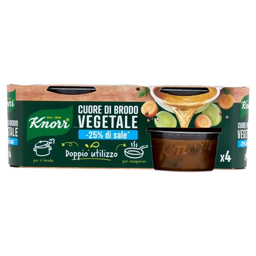 Knorr Cuore di Brodo Vegetale --25% di sale^ 4 x 28 g